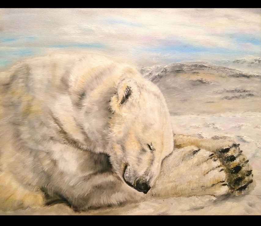 Картина Сила севера, белый медведь художник Елена Старикова псевдоним Хелленка Стар Hellenka Star