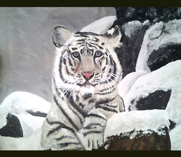 Картина "Белый тигр" художник Елена Старикова псевдоним Хелленка Стар Hellenka Star